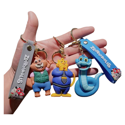 Zootopia 2 Silicone Keychain Nick Judy Adorable Cartoon Bag Charm & Keyring
