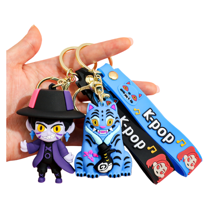 New K-Pop Demon Hunters Silicone Keychain Backpack Charm Trendy Merchandise
