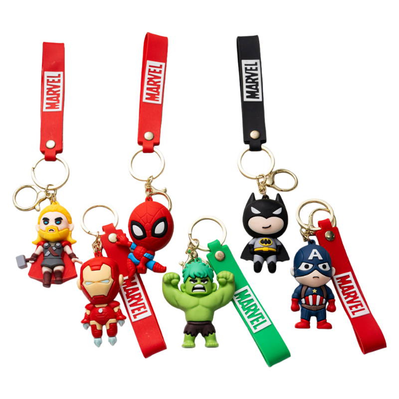 Hero-Themed Silicone Keychain for Kids – Cute Cartoon Key Ring Accessory