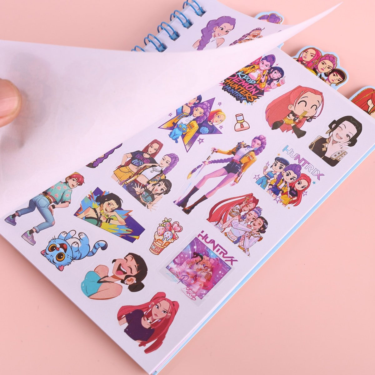 3-in-1 Spiral Notebook Set with Stickers & Memo Pad K-POP Demon Hunters Theme & Cartoon Styles