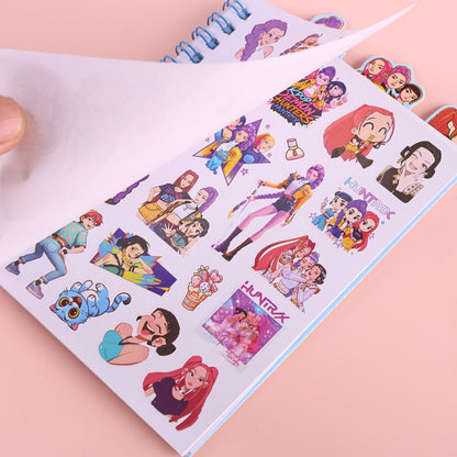 3-in-1 Spiral Notebook Set with Stickers & Memo Pad K-POP Demon Hunters Theme & Cartoon Styles