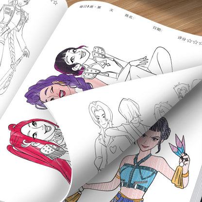 K-Pop Demon Hunters Coloring Book Anime Line Art Coloring Pages