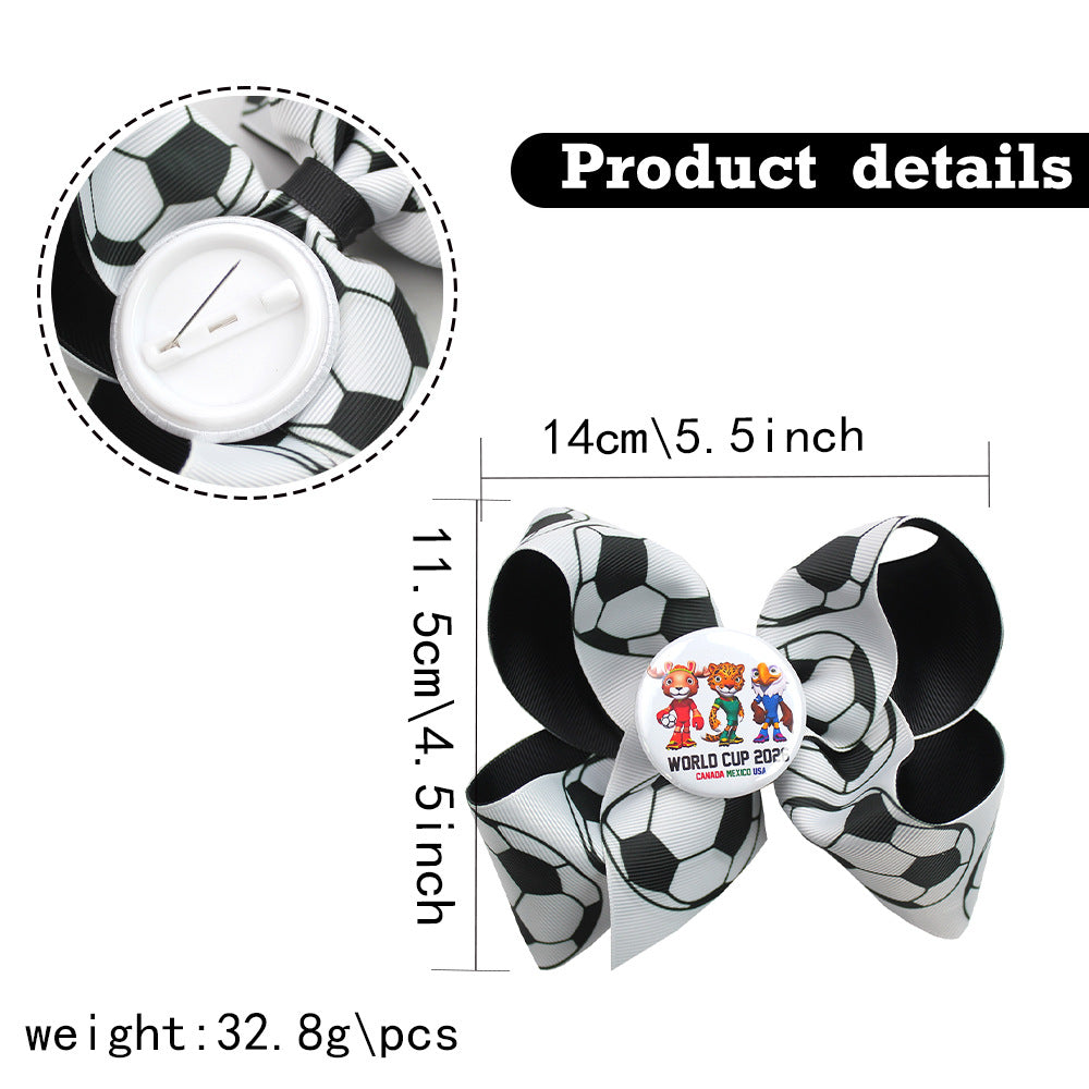 5.5-inch Double-Layer World Cup Ribbon Bow Hair Clip for USA, Canada & Mexico