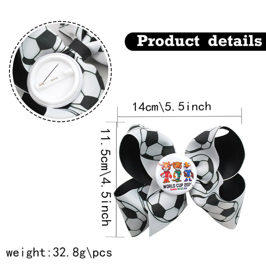 5.5-inch Double-Layer World Cup Ribbon Bow Hair Clip for USA, Canada & Mexico