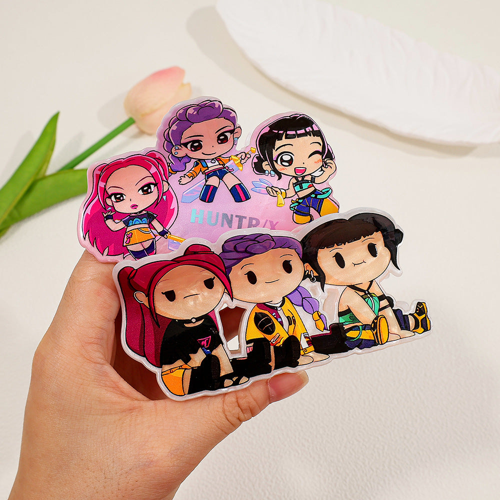 K-Pop Demon Hunters Acrylic Hair Claw Clip for Girls – Trendy Fan Merch Accessory