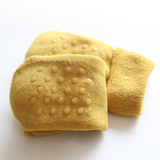 Newborn Baby Christmas Socks Red Combed Cotton Thick Fleece-Lined Non-Slip Floor Socks Winter