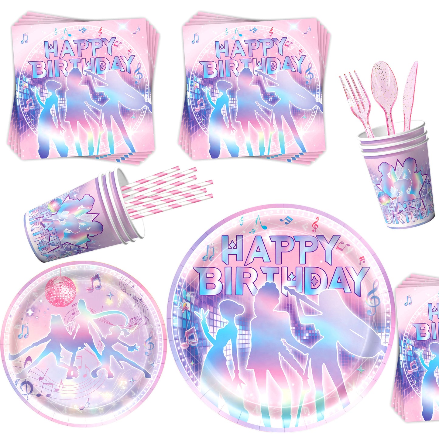 K-pop Demon Hunters Birthday Party Supplies Themed Tableware and Decorations