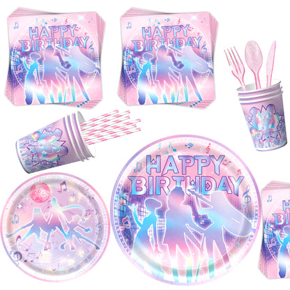 K-pop Demon Hunters Birthday Party Supplies Themed Tableware and Decorations