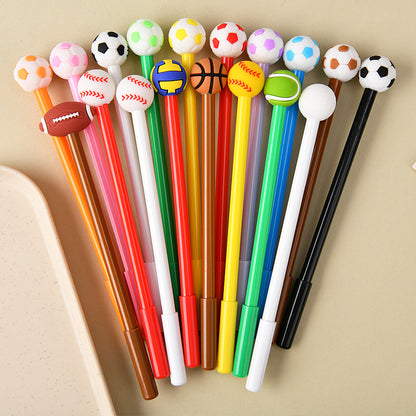 Sports Ball Silicone Top Gel Pen Black Ink Creative Ballpoint Pen