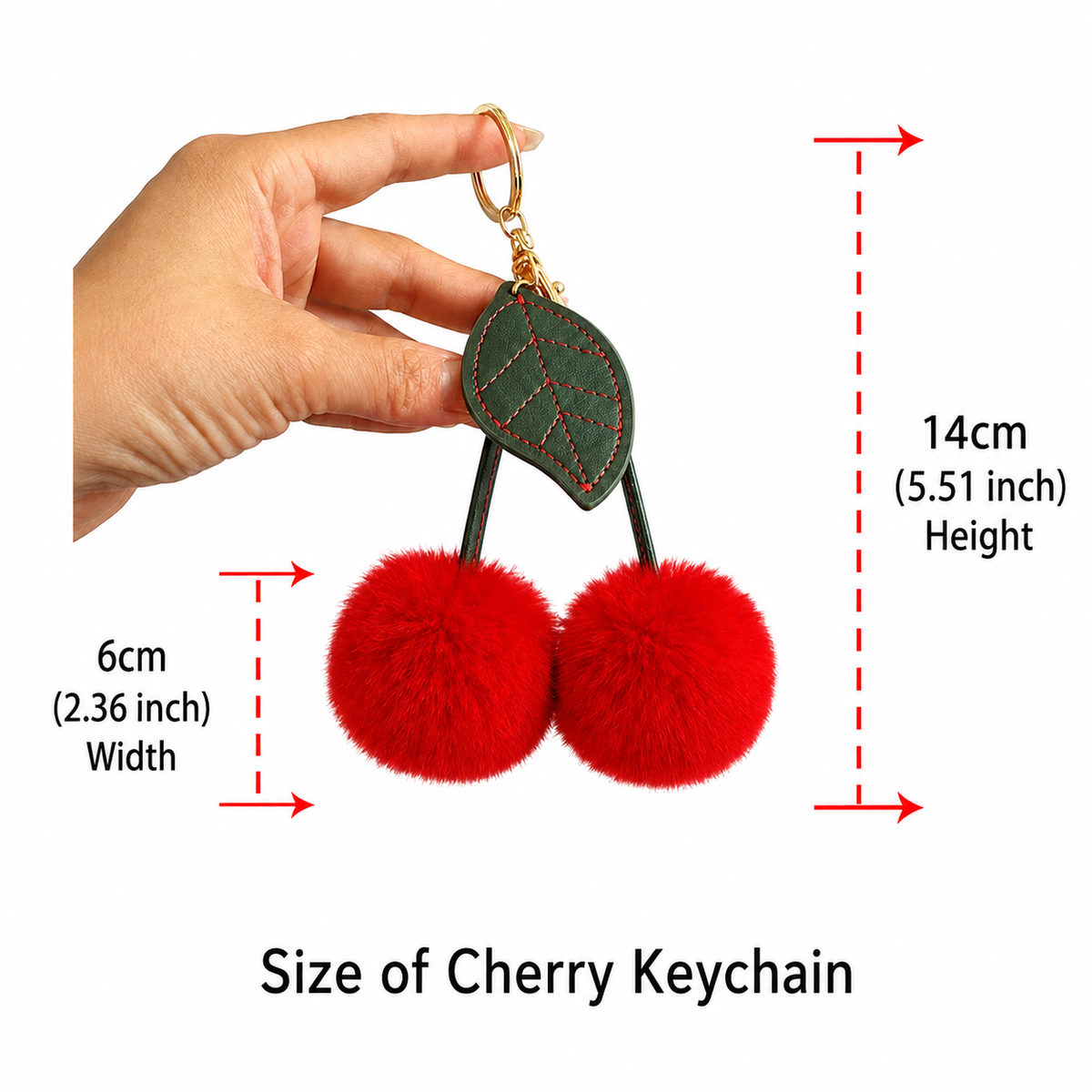 Cherry Plush Bag Pendant Lovely Keychain Cartoon Keyring Accessory