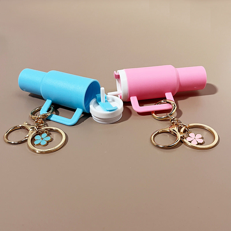 Mini Tumbler Bag Charm Keychain – Colorful Plastic Cup Charm Accessory