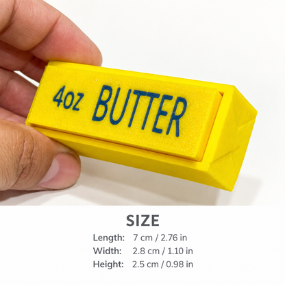 3D Printed Butter Clicker Fidget Keychain – Mini Food-Themed Bag Charm