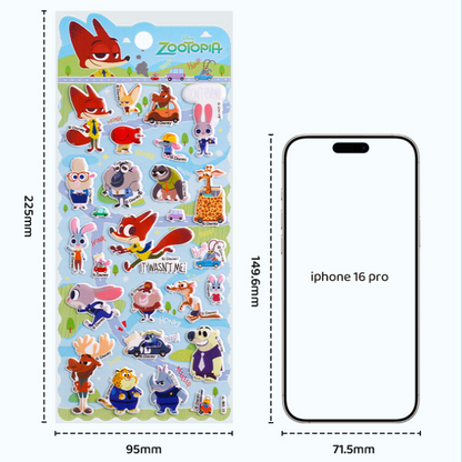 Nick Judy 3D Puffy Stickers Kids Cartoon Layered DIY Anime Movie Merchandise Stickers