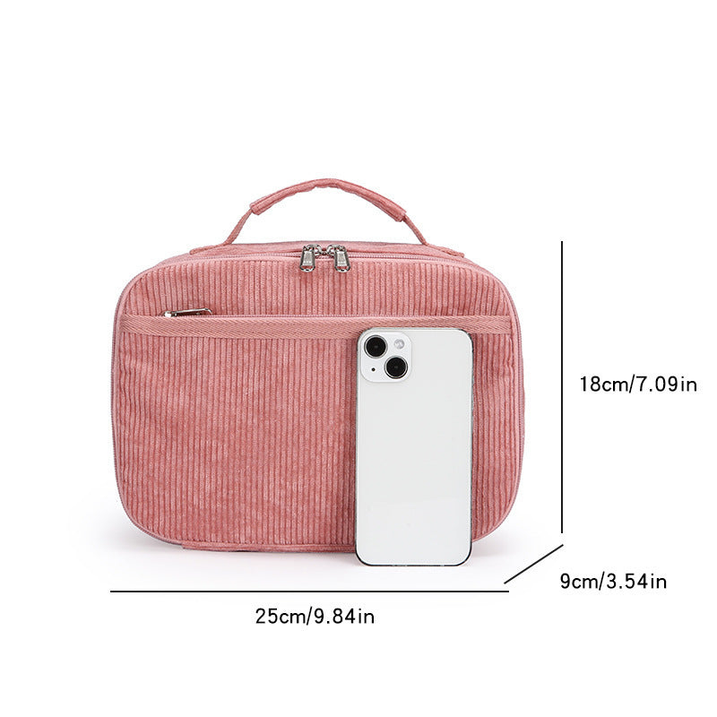 Personalized Corduroy Backpack Lunch Bag Custom Chenille Letter Bag with Charms