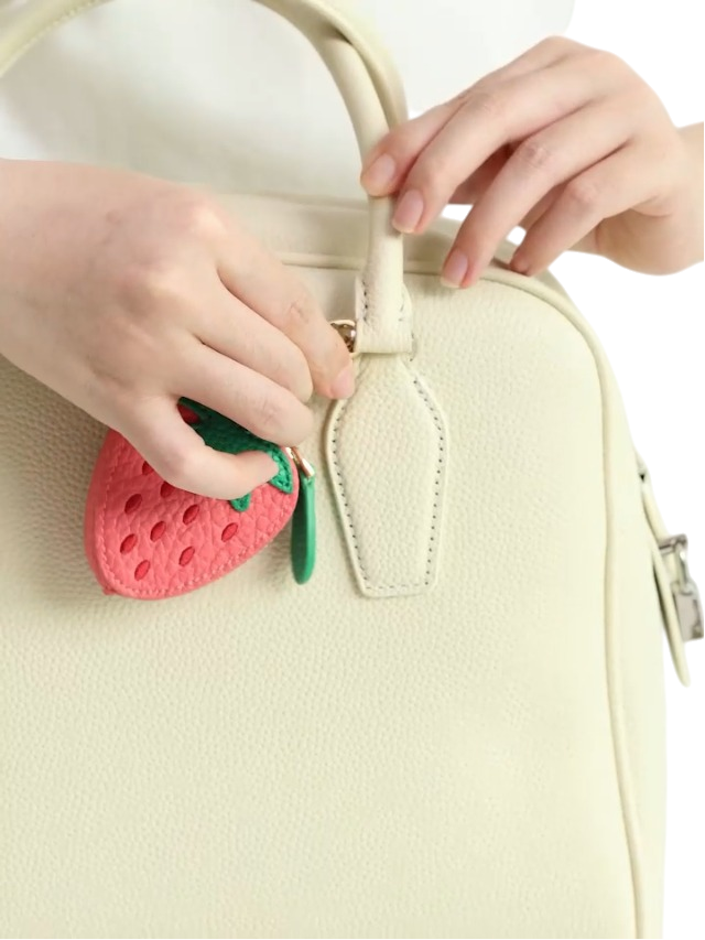 PU Leather Fruit-Shaped Mini Coin Pouch – Zipper Wallet Bag Charm