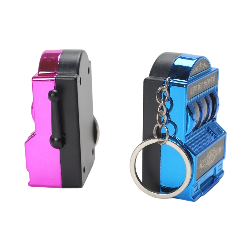 Retro Electroplated Slot Machine Keychain Fidget – Lucky Jackpot Fruit Game Toy