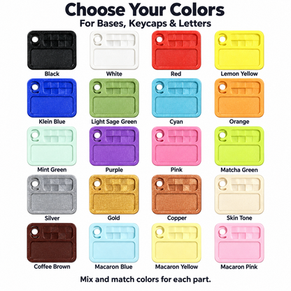 Personalized Name Clicker Keychain – Custom Keycap Colors, Letters & Icons Fidget Keychain