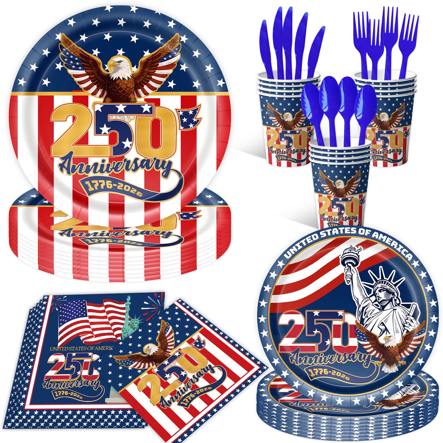 4th Of July Party Supplies Themed Tableware and Decorations