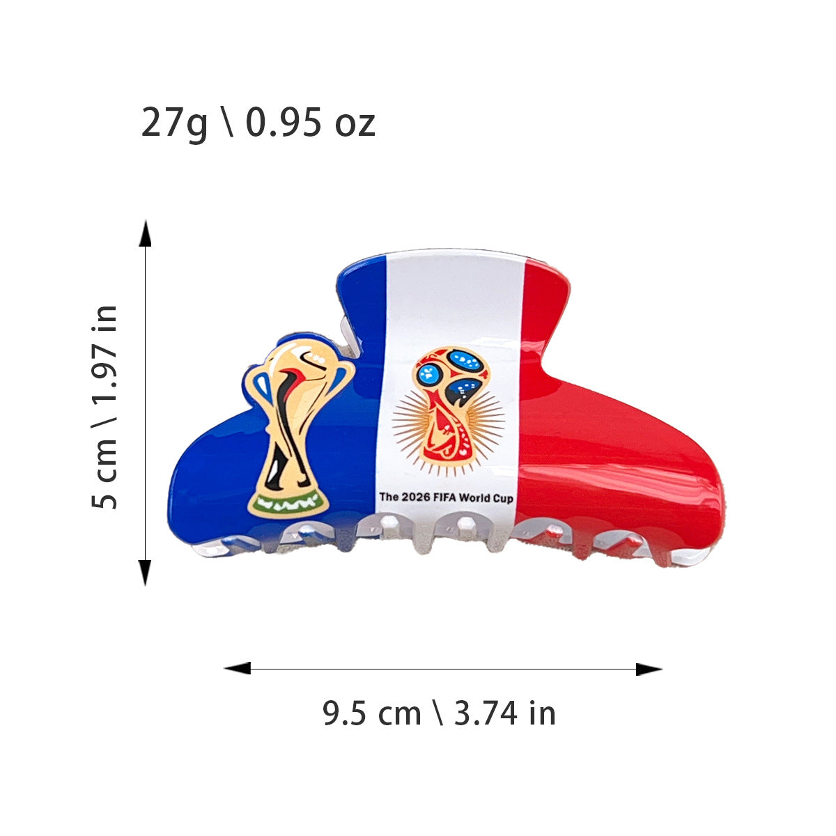 2026 World Cup Women’s Hair Claw Clip Soccer Theme Shark Clip Hair Accessory