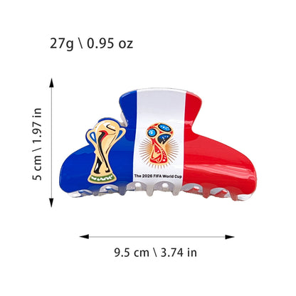 2026 World Cup Women’s Hair Claw Clip Soccer Theme Shark Clip Hair Accessory