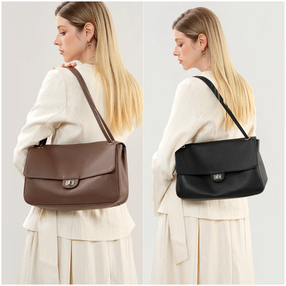 Slouchy Flap Shoulder Bag in Leather or Suede