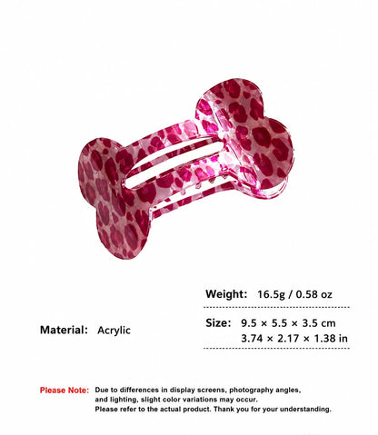Bone-Shaped Acetate-Look Hair Claw Clip – Patterned Hair Clip