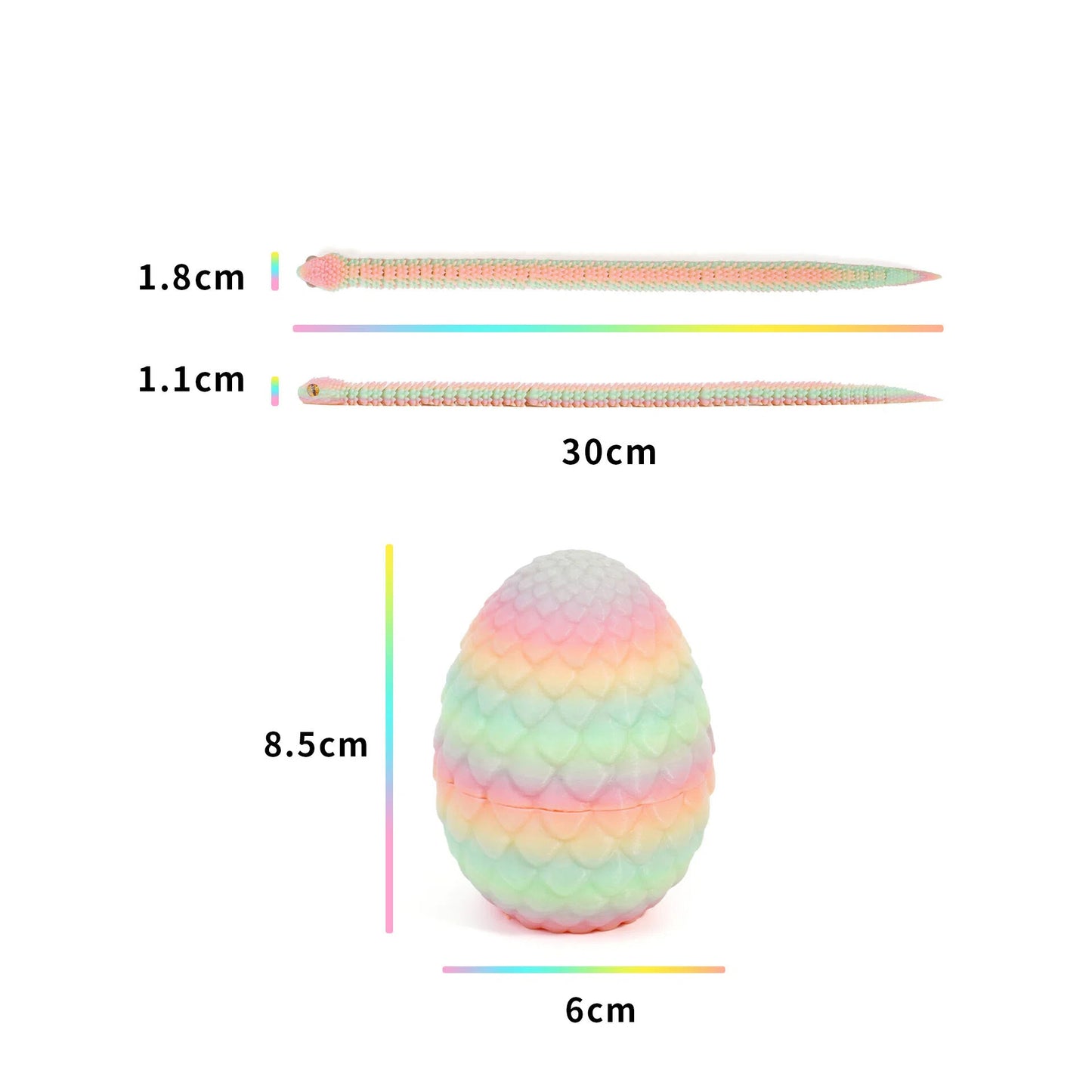3D Printed Dragon Egg Fidget Toy with Articulated Dragon – Colorful Sensory Stress Relief Toy & Collectible Gift