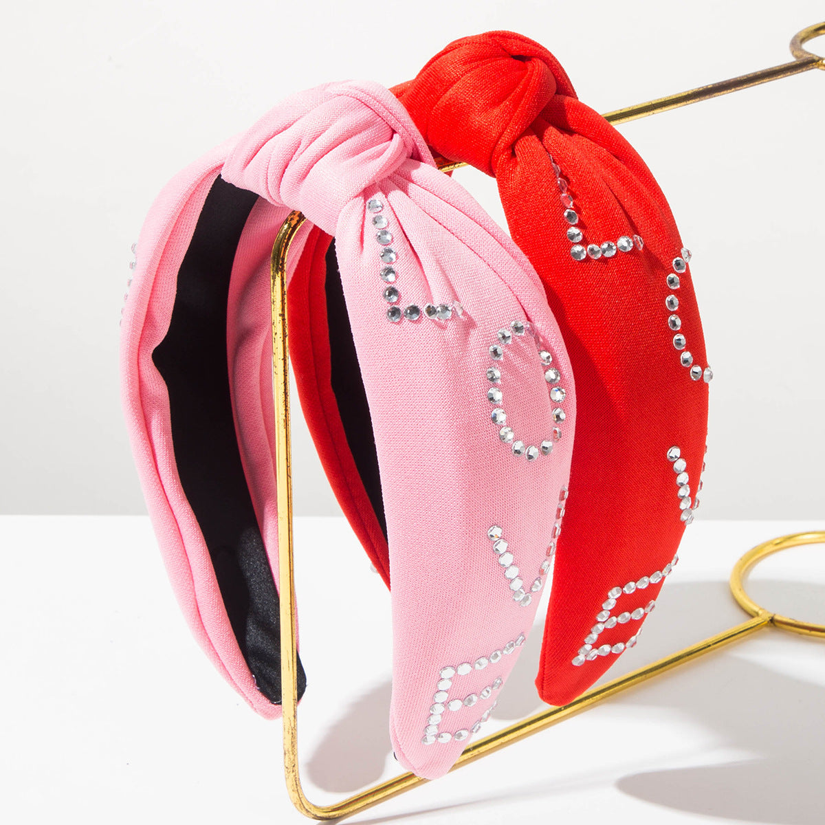 Valentine’s Day LOVE Headband Rhinestone & Pearl Embellished Knot Hairband