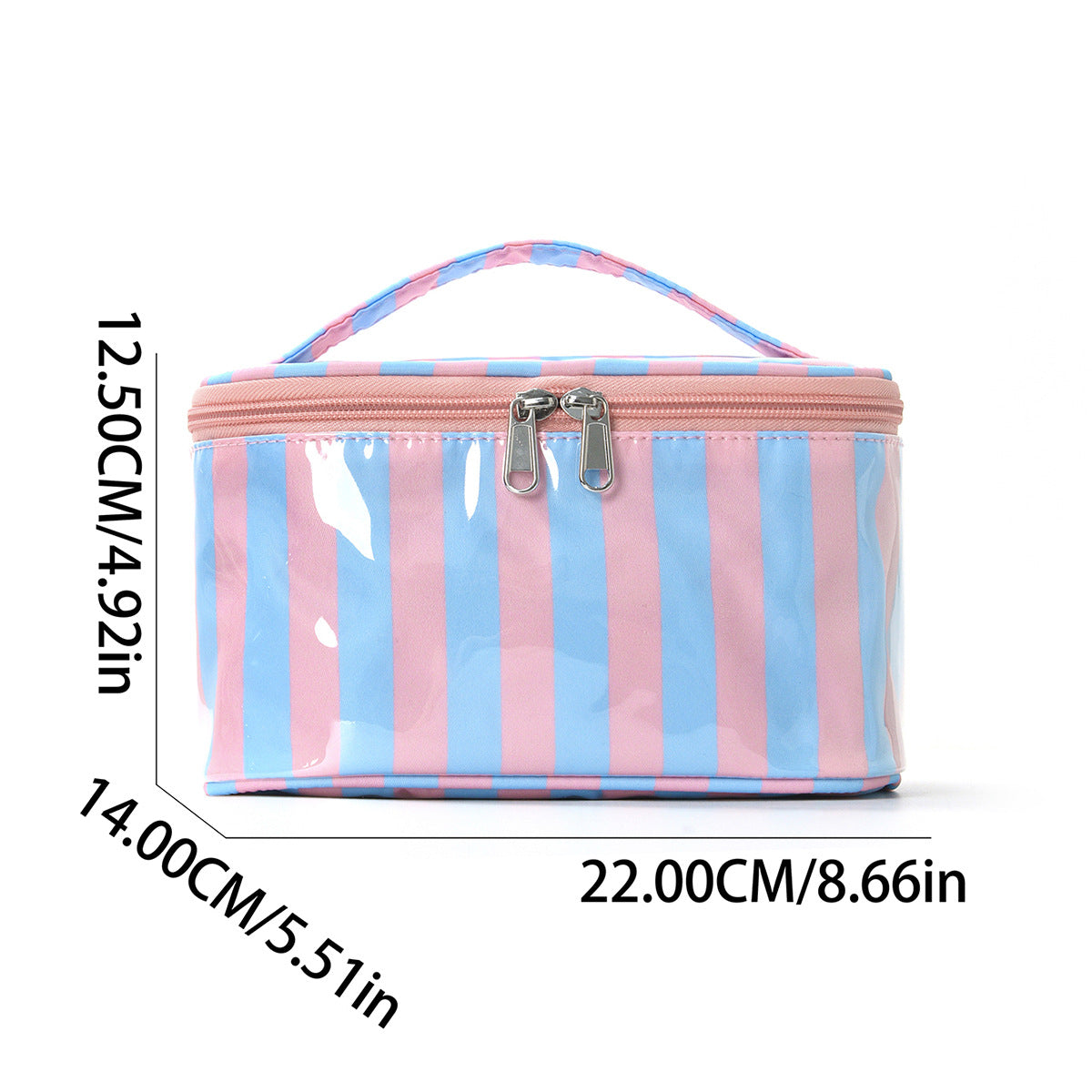 PVC Striped Waterproof Clear Cosmetic Bag Makeup Travel Toiletry Organizer Carry Pouch