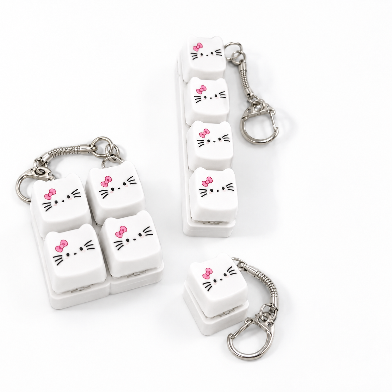 Cat Keycap Fidget Keychain Keyboard Key Popper Stress Relief Toy, Fun Desk Accessory & Gift