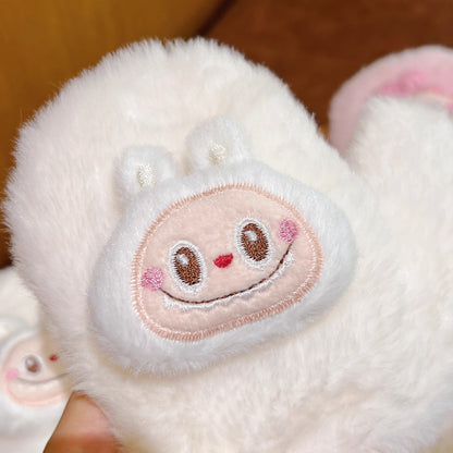 Kids Winter Gloves with Lanyard Thick Fleece-Lined Mittens Plush Warm & Cozy for Boys and Girls