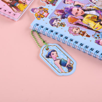 3-in-1 Spiral Notebook Set with Stickers & Memo Pad K-POP Demon Hunters Theme & Cartoon Styles