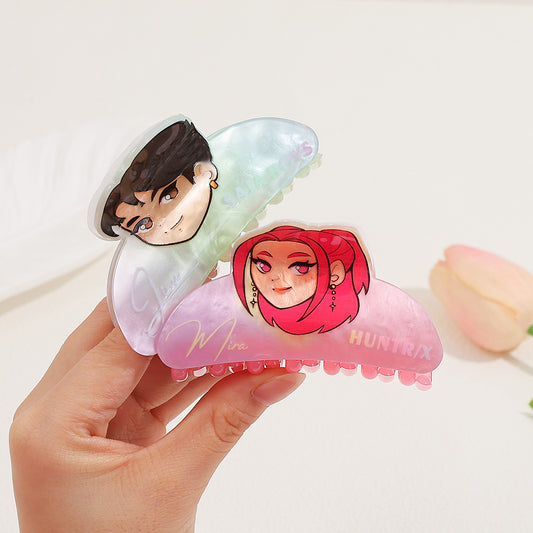 Kpop Demon Hunters Saga Boy Band Mermaid Color Hair Claw Anime Character Hair Accessory