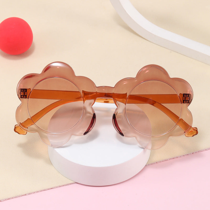 Kids One-Piece Colorful Flower Shaped Sunglasses UV Protection