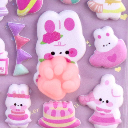 3D Puffy Kids Cartoon Layered DIY Anime Movie Merchandise Stickers