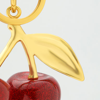 Resin Cherry Fruit Bag Charm Keychain Creative Car Hanging Accessory