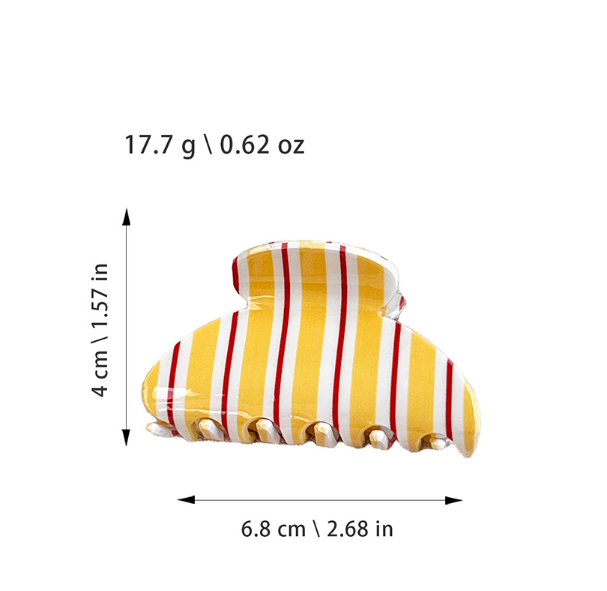 Colorful Pastel Striped Hair Claw Clip  for Women, Everyday Hair Accessory