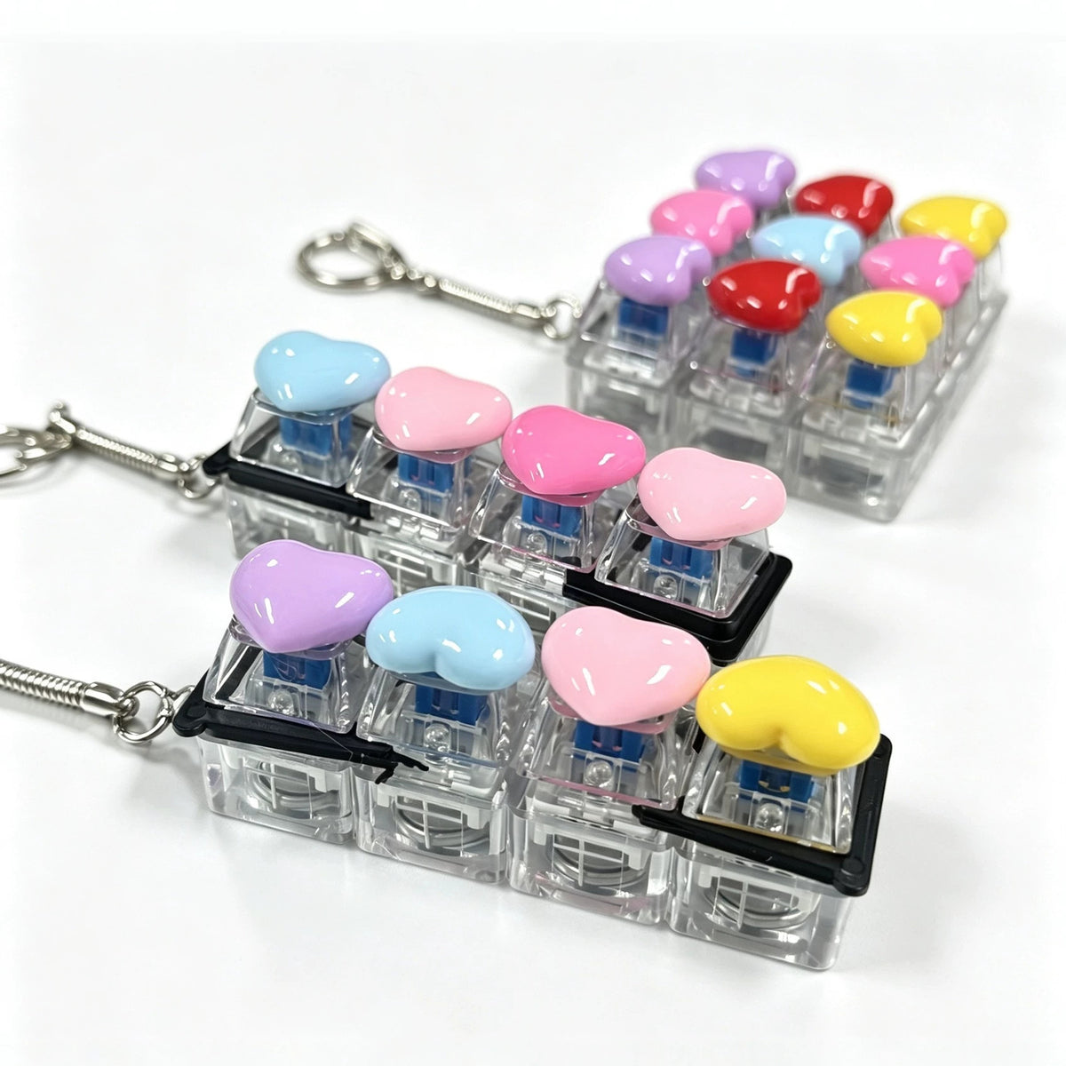 Heart Button Fidget Keychain – Clicker Sensory Bag Charm