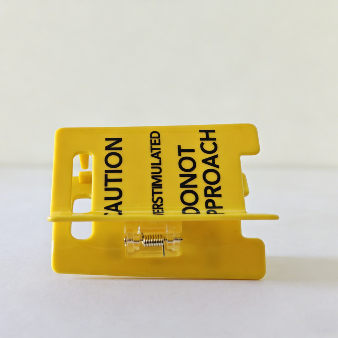 Caution Statement Claw Hair Clip – Oversized Yellow Hair Claw