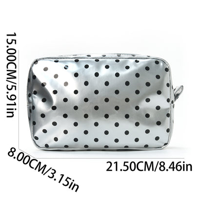 Waterproof Clear Polka Dot Striped Makeup Pouch Travel Toiletry Bag