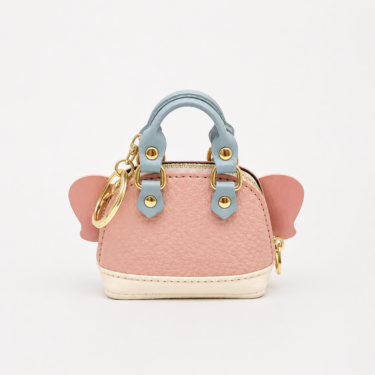 Elephant Bag Charm Keychain Colorful Faux Leather Mini Purse Pendant for Handbags & Backpacks