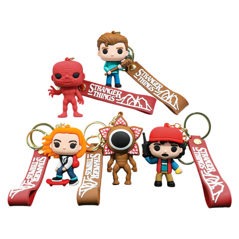 Stranger Things Supernatural TV-Inspired Retro Sci-Fi Character Silicone Keychain