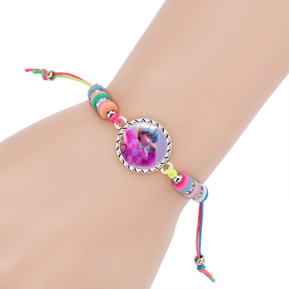 KPOP Demon Hunter Colorful Beaded Bracelet – Boho Adjustable Polymer Clay Charm Bracelet