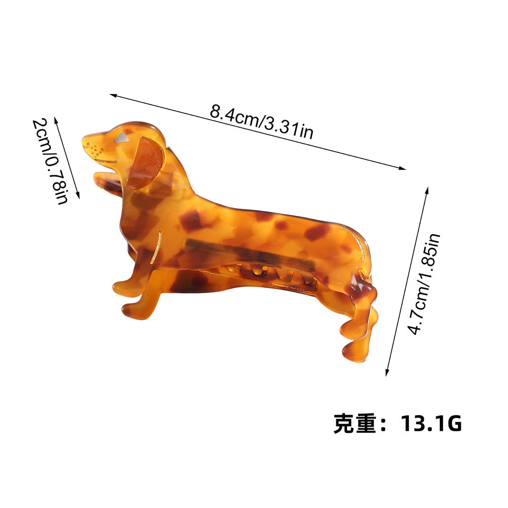 Dachshund Hair Clip - Dog Breed Hair Clip, Funny Hair Accessory - Gift Clip, Dachshund, Cellulose Acetate
