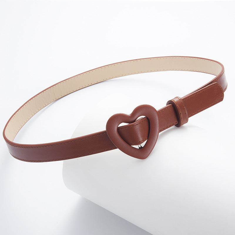Kids’ Sequin PU Waist Belt with Heart-Shaped Buckle