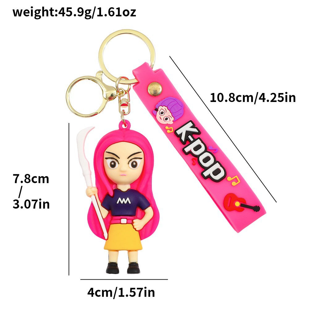 KPOP Demon Hunters Silicone Keychain – Cute Plush-Inspired Bag Charm & Accessory