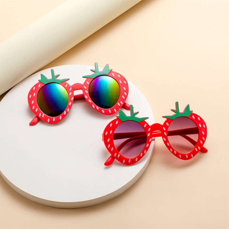 2026 Spring & Summer New Strawberry Kids Sunglasses UV Protection Cartoon Sweet Party Shades
