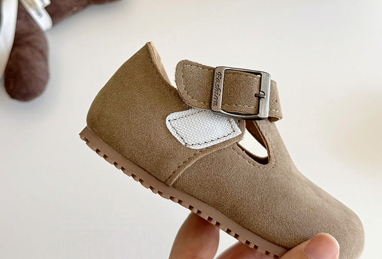 Kids’ Suede Comfort Buckle Strap Sandals – Spring & Summer Everyday Shoes