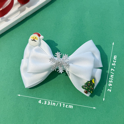 Christmas Bow Hair Clips for Girls Cute Snowflake Santa Claus Hair Barrettes Holiday Hair Accessories