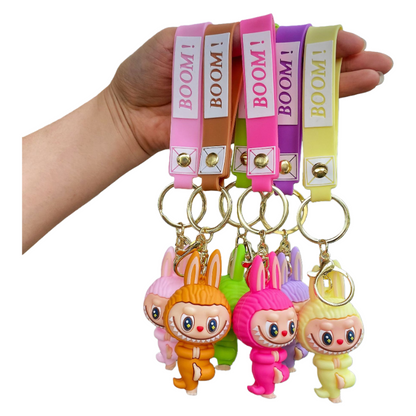 Monster Cozy Yoga Silicone Keychain Cute Cartoon Charm